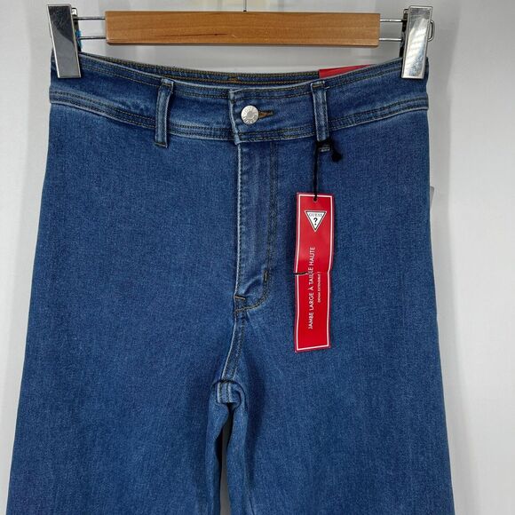 GUESS Sandy Jeans Women's Size 26 x‎ 29 Wide Leg High Rise Denim NWT Medium Wash - Picture 3 of 12